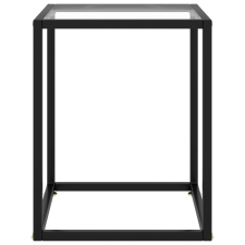 vidaXL fekete dohányzóasztal edzett üveggel 40 x 40 x 50 cm (322907) bútor
