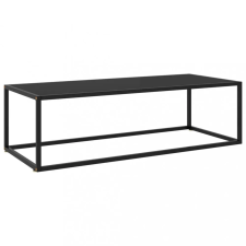 vidaXL fekete dohányzóasztal fekete üveggel 120 x 50 x 35 cm bútor