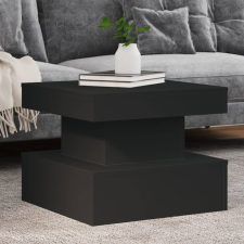 vidaXL fekete dohányzóasztal LED-lámpákkal 50 x 50 x 40 cm bútor