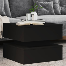 vidaXL fekete dohányzóasztal LED-lámpákkal 50 x 50 x 40 cm bútor