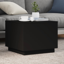vidaXL fekete dohányzóasztal LED-lámpákkal 50 x 50 x 40 cm bútor
