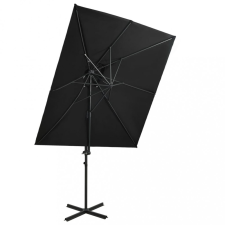 vidaXL Fekete dupla tetejű konzolos napernyő 250 x 250 cm kerti bútor