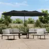vidaXL fekete dupla tetős napernyő 449x245 cm