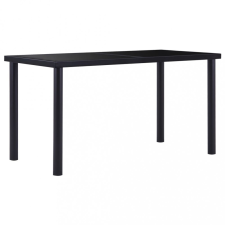 vidaXL Fekete edzett üveg étkezőasztal 140 x 70 x 75 cm bútor