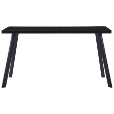 vidaXL fekete edzett üveg étkezőasztal 140 x 70 x 75 cm (281873) bútor