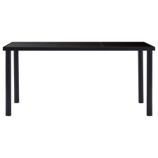 vidaXL fekete edzett üveg étkezőasztal 160 x 80 x 75 cm (281854) bútor