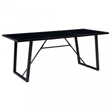vidaXL Fekete edzett üveg étkezőasztal 180 x 90 x 75 cm kerti bútor