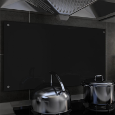 vidaXL Fekete edzett üveg konyhai fröccsenésgátló 90 x 50 cm konyhai eszköz