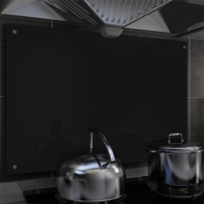 vidaXL fekete edzett üveg konyhai fröccsenésgátló 90 x 60 cm konyhai eszköz