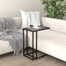 vidaXL fekete edzett üveg számítógép-kisasztal 50 x 35 x 65 cm bútor