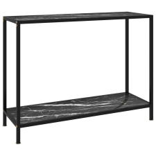 vidaXL fekete edzett üveg tálalóasztal 100 x 35 x 75 cm bútor