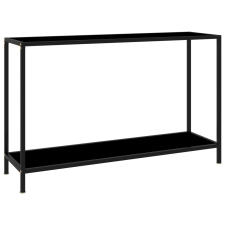 vidaXL fekete edzett üveg tálalóasztal 120 x 35 x 75 cm bútor