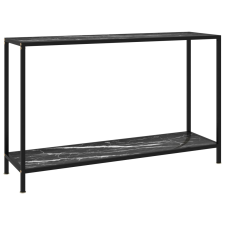 vidaXL fekete edzett üveg tálalóasztal 120 x 35 x 75 cm bútor