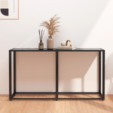 vidaXL fekete edzett üveg tálalóasztal 140 x 35 x 75,5 cm bútor