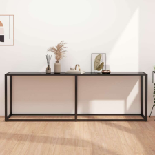 vidaXL fekete edzett üveg tálalóasztal 220 x 35 x 75,5 cm bútor