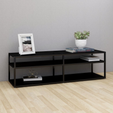 vidaXL fekete edzett üveg TV-szekrény 140 x 40 x 40,5 cm bútor