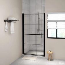 vidaXL fekete edzett üveg zuhanyajtó 100 x 178 cm kád, zuhanykabin