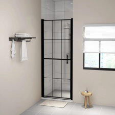 vidaXL Fekete edzett üveg zuhanyajtó 81 x 195 cm kád, zuhanykabin