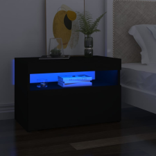 vidaXL fekete éjjeliszekrény LED-lámpákkal 60 x 35 x 40 cm bútor