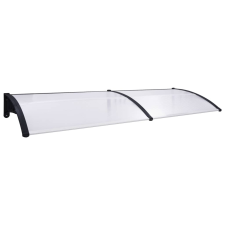 vidaXL fekete és átlátszó polikarbonát ajtóelőtető 240 x 80 cm kerti bútor
