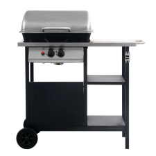 vidaXL fekete és ezüst gáz grillező 3 szintes kisasztallal (3051182) grillsütő