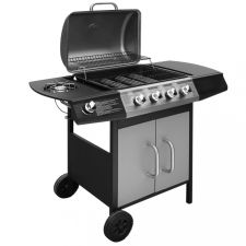 vidaXL fekete és ezüst gáz grillsütő 4+1 főzőfelülettel grillsütő