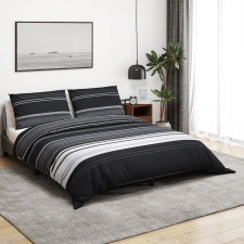 vidaXL fekete és fehér ágyneműhuzat-garnitúra 220x240 cm pamut lakástextília