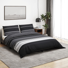 vidaXL fekete és fehér ágyneműhuzat-garnitúra 260x220 cm pamut lakástextília