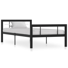 vidaXL fekete és fehér fém ágykeret 90 x 200 cm ágy és ágykellék