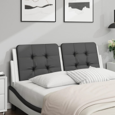 vidaXL fekete és fehér műbőr fejtámla párna 120 cm ágy és ágykellék