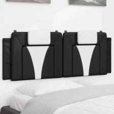 vidaXL fekete és fehér műbőr fejtámla párna 140 cm ágy és ágykellék