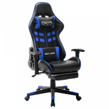 vidaXL fekete és kék műbőr gamer szék lábtámasszal forgószék