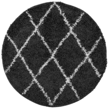 vidaXL fekete és krém hosszú szálú bozontos modern szőnyeg Ø 120 cm (375421) lakástextília