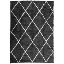 vidaXL fekete és krém hosszú szálú bozontos modern szőnyeg 120 x 170cm (375410) lakástextília