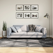 vidaXL fekete és krém hosszú szálú bozontos modern szőnyeg 160 x 230cm lakástextília