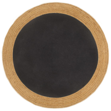 vidaXL fekete és természetes színű fonott juta-pamut kisszőnyeg 120 cm lakástextília