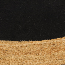 vidaXL fekete és természetes színű fonott juta-pamut kisszőnyeg 120 cm (344970) lakástextília