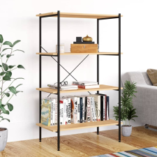 vidaXL fekete és tölgy 4 szintes polcrendszer 80 x 40 x 130 cm bútor