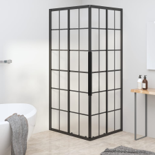 vidaXL fekete ESG tejüveg zuhanykabin 80 x 70 x 180 cm kád, zuhanykabin