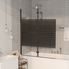 vidaXL fekete ESG zuhanykabin összecsukható ajtóval 100 x 140 cm kád, zuhanykabin