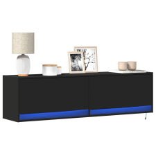 vidaXL fekete fali TV-szekrény LED-világítással 140 x 31 x 38 cm bútor