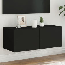 vidaXL Fekete fali TV-szekrény LED-világítással 80x35x31 cm bútor