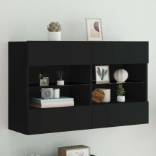 vidaXL fekete fali TV-szekrény LED-világítással 98,5x30x60,5 cm bútor