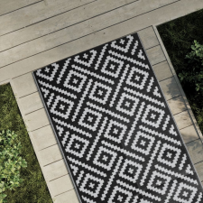 vidaXL fekete-fehér PP kültéri szőnyeg 80 x 150 cm lakástextília