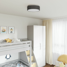 vidaXL Fekete Fém Ø38 x 13.5 cm Mennyezeti lámpa Kerek Modern világítás