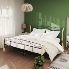 vidaXL fekete fém ágykeret 200 x 200 cm ágy és ágykellék