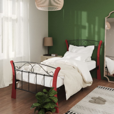 vidaXL Fekete fém ágykeret 90 x 200 cm ágy és ágykellék