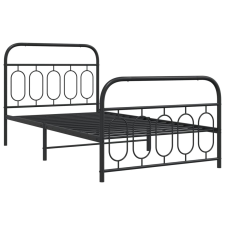 vidaXL fekete fém ágykeret fej- és lábtámlával 100 x 200 cm ágy és ágykellék
