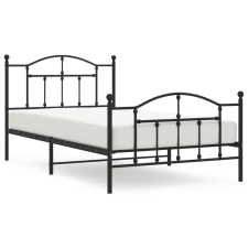 vidaXL fekete fém ágykeret fej- és lábtámlával 107 x 203 cm (353453) ágy és ágykellék