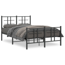 vidaXL fekete fém ágykeret fej- és lábtámlával 120 x 190 cm ágy és ágykellék